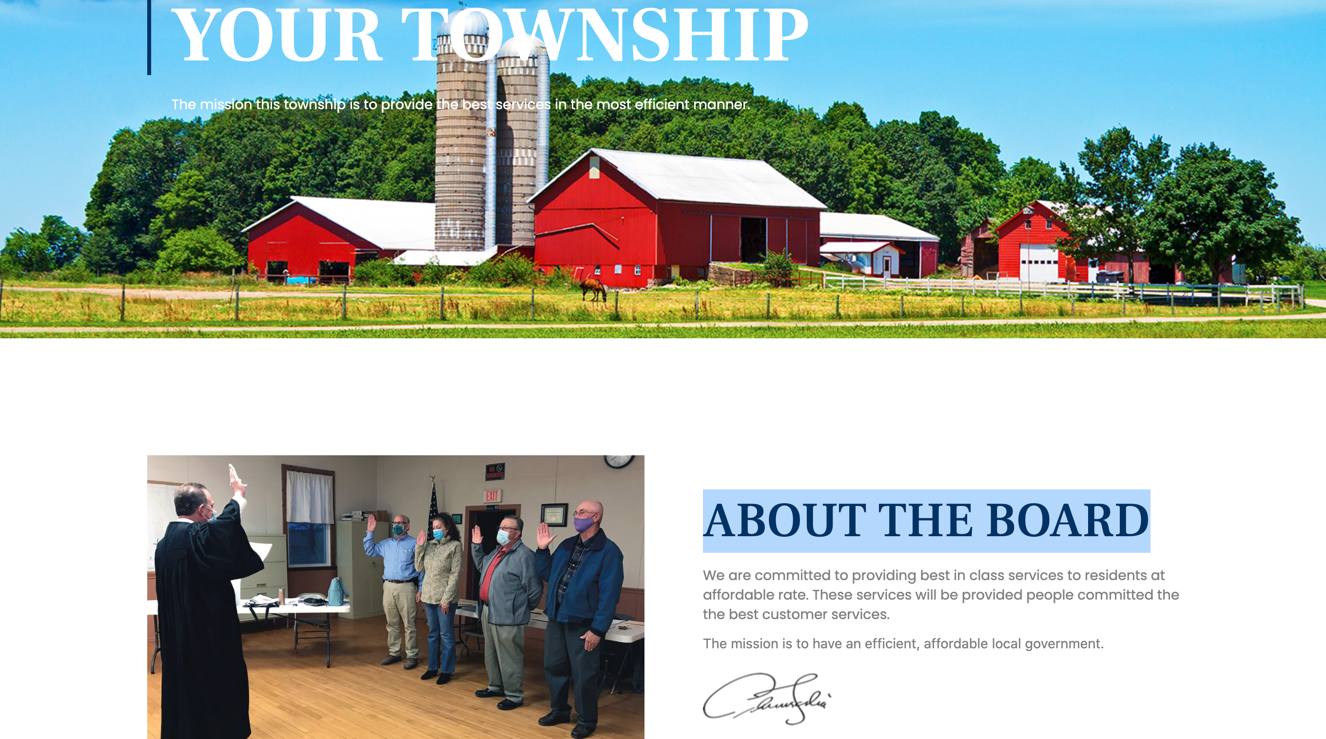 Township Website Graphic